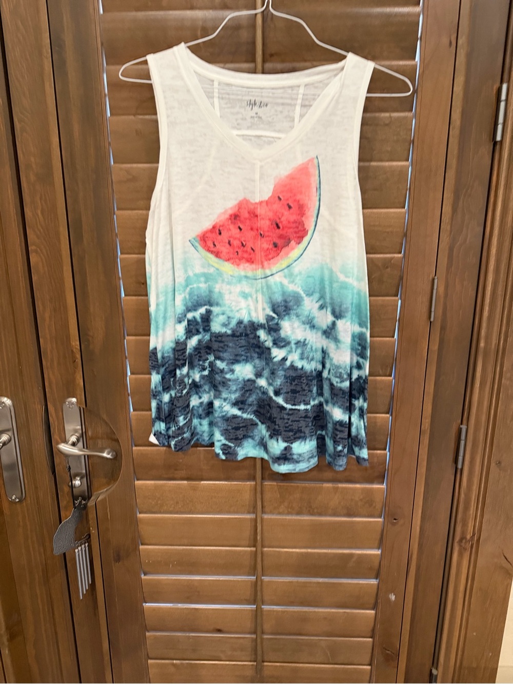 Style &Co.  Watermelon Graphic Swing Tank Top - Lightweight Summer Tunic  Size M